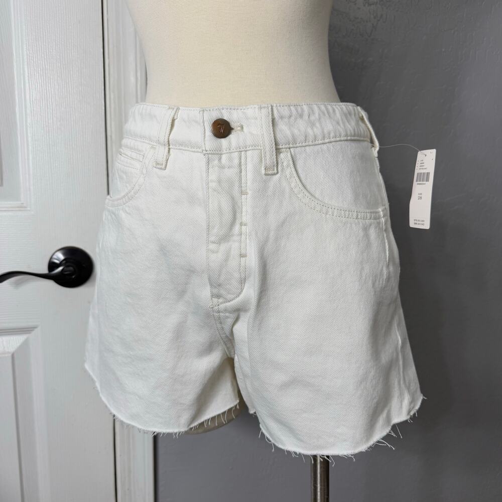 Anthropologie- Pilcro White/Cream Jean Shorts with Raw Hem